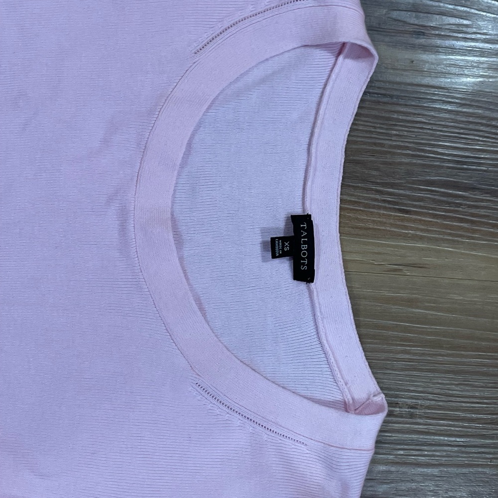 Talbots Light Pink Knit Blouse - Picture 3 of 5